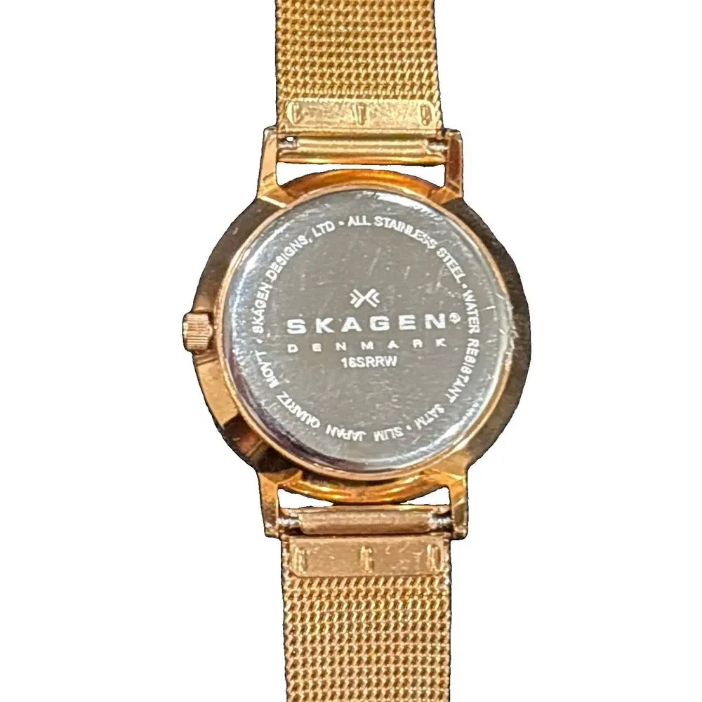Skagen 16SRRW Ladies Watch Rose Gold - WORKS / NEW BATTERY - Read Desc